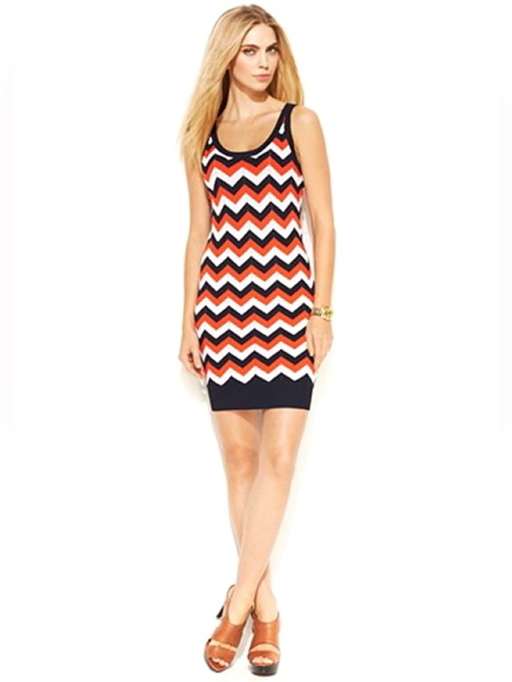 MICHAEL KORS Sleeveless Knit Chevron Dress size XS